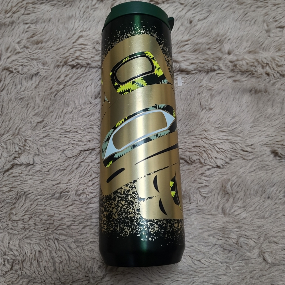 Alison Bremner X starbucks Green and Gold Insulated Tumbler, Alaska - Picture 1 of 8
